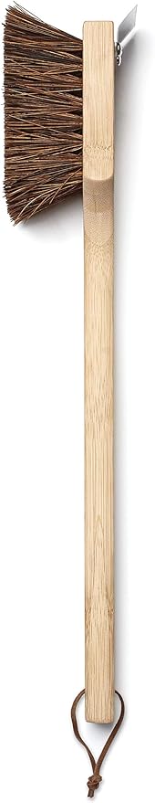 Outset Grill Cleaning Brush, Palmyra Bristle BBQ Brush with Wood Handle