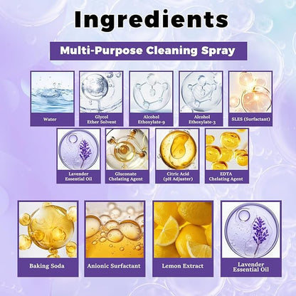 KUNAL All-In-One Multi Purpose Cleaning System with Cleaning Tablets,Spray Oven Cleaner, Multi-Surface Cleaners Spray for Every Stain-Cleaner(1 Bottle+12Tablet)