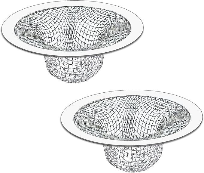 Seatery 2PCS Tub Drain Hair Catcher - 2.75 inch Shower Drain Mesh Strainer, Stainless Steel Shower Bathtub Drain Cover, Bathroom Sink Strainer Filter Basket for Bathroom Sink, Wash Basin Floor Drain