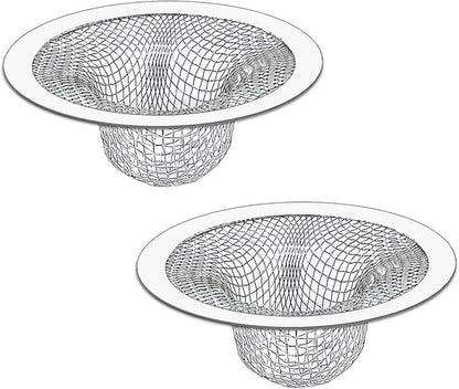 Seatery 2PCS Tub Drain Hair Catcher - 2.75 inch Shower Drain Mesh Strainer, Stainless Steel Shower Bathtub Drain Cover, Bathroom Sink Strainer Filter Basket for Bathroom Sink, Wash Basin Floor Drain