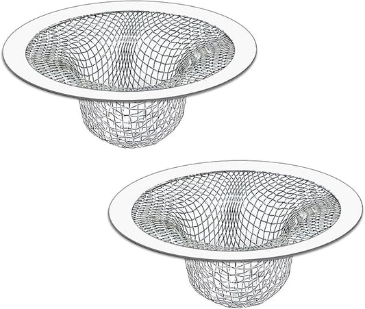 Seatery 2PCS Tub Drain Hair Catcher - 2.75 inch Shower Drain Mesh Strainer, Stainless Steel Shower Bathtub Drain Cover, Bathroom Sink Strainer Filter Basket for Bathroom Sink, Wash Basin Floor Drain