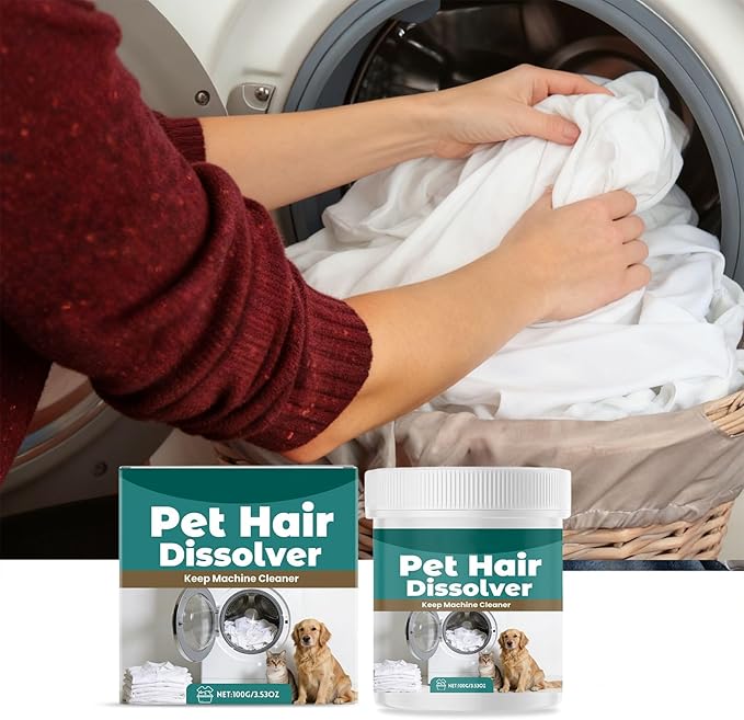 Pet Hair Dissolver - Gentle Laundry Cleaning Agent, Cat far Remover For Washing Machine, deap Clean Stain Removal Additive, Wash Cycle Accessory Case Bottle Tub | for Clothes Bedding Cleaning