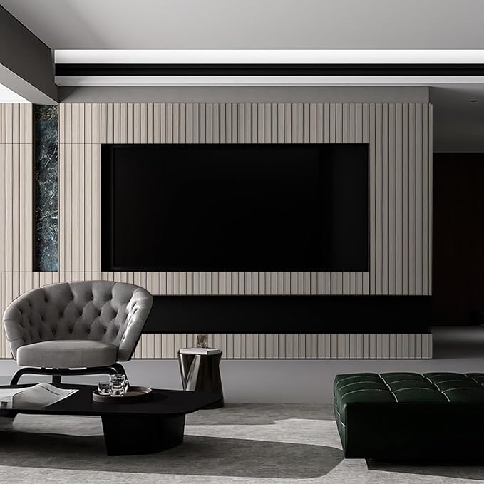 Wood Slat Peel and Stick Wallpaper - 17.5"x200" Textured Faux Wood Self-Adhesive, Waterproof Removable Wall Panel for Bedroom, Kitchen, Accent Wall - Easy Install
