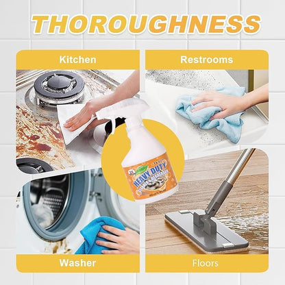 500ml Powerful Kitchen Degreaser Foam Spray – Heavy Duty Cleaning Spray - For Stubborn Splatters, Stove Top, Grill, Drip Pans, & Oven - On All Surfaces ，Lemon Fresh Scent