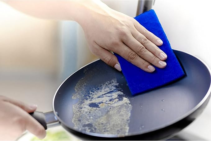 Scotch-Brite Zero Scratch Scouring Pad, Effective + Gentle Dish Scrubber for Household Cleaning, 30 Scrub Pads for Dishes, Nonstick Pots and Pans, Glass, Tubs, Showers, Reusable & Durable