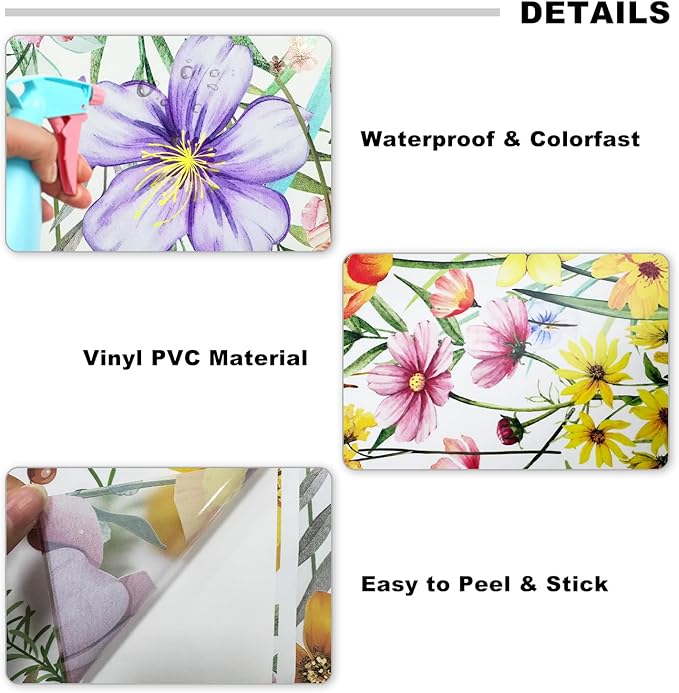 Wildflower Butterfly Wall Stickers Colorful Floral Garden Decals Watercolor Peel and Stick Decor for Kids Room Bedroom Home Decoration
