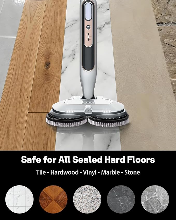 Leemone Steam & Scrub Mop Replacement Pads for Shark S8001 S8002BRN S8200 S8201 S7001 S7201 Series, Heavy Duty Scrub & Daily Clean Kit, Washable Reusable (2 Brush Heads + 4 Microfiber Pads Refills)