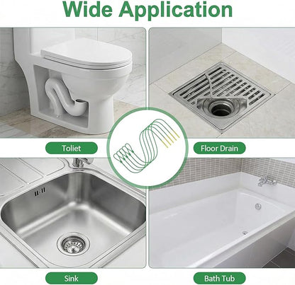 Collection 5 Pack 30 Inch Drain Snake Hair Clog Remover - Flexible Anti-Break Sink Snake with Nylon Layer, Swift Drain Cleaner Tool for Shower, Bathroom Sink, Bathtub Drains