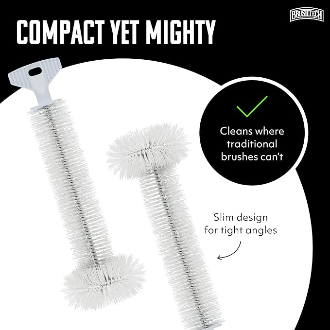 Brushtech Kitchen Sink Disposal Brush - Ergonomic T-Handle Cleaner with Rounded Bristles Designed to Remove Odor-Causing Debris from Sink Drains & Garbage Disposals - Made in USA