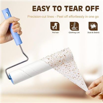 BEAH Lint Roller Refills (5 Packs, 450 Sheets) Lint Rollers for Pet Hair, Extra Sticky Refills, Compatible with 9.45-inch lint Rollers requiring a 1.5-inch Inner Diameter