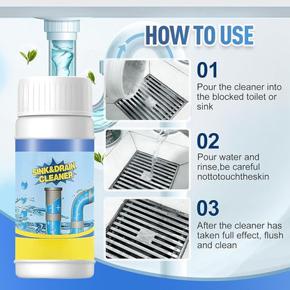 2026 New Sink Drain Cleaner, Multi-functional Sink and Drain Cleaner Powder Cleaning, Drains Cleaner Foam Cleaner, Powerful Pipe Dredging Agent for Kitchen Toilet (5Pcs)