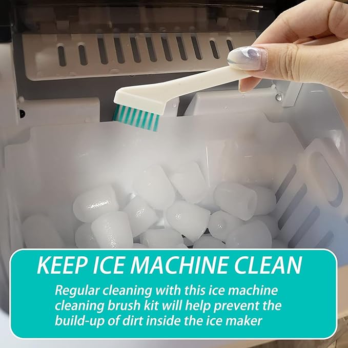 10 Pcs Ice Machine Cleaning Brush Kit, Ice Maker Cleaner Tools Set-2 Extra Long Pipe Drain Cleaners Brush, 9 Small Crevice Cleaning Brushes for Cleaning Ice Machine Crevice in Tight Spaces