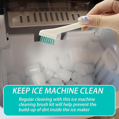 10 Pcs Ice Machine Cleaning Brush Kit, Ice Maker Cleaner Tools Set-2 Extra Long Pipe Drain Cleaners Brush, 9 Small Crevice Cleaning Brushes for Cleaning Ice Machine Crevice in Tight Spaces