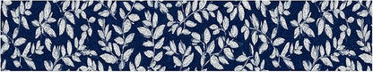 Blue Floral Wallpaper Border 196x4 Inch Peel and Stick Wall Border Elegant White Leaf Pattern Removable Vinyl Wall Trim for Kitchen Bathroom Bedroom Living Room Home Decor