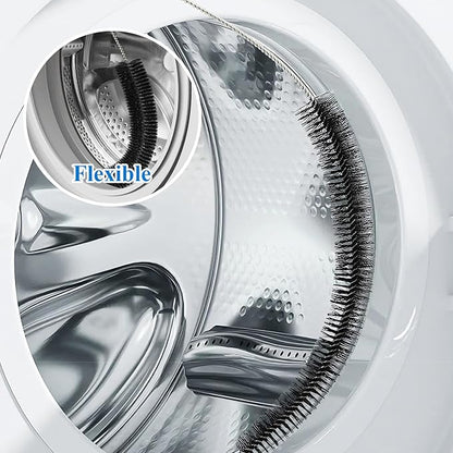 2 Pack Dryer Vent Cleaner Kit - Long Flexible Lint Brush for Dryer Vents, Refrigerator Coils, and Radiators - Household Cleaning Supplies (2, Short Brush)