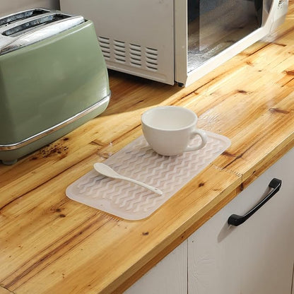 MicoYang Silicone Dish Drying Mat for Multiple Usage,Easy clean,Eco-friendly,Heat-resistant Silicone Mat for Kitchen Counter or Sink,Refrigerator or Drawer Liner Translucent S 12 inches x 6 inches