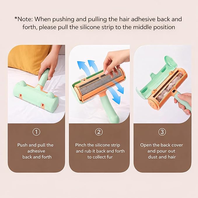 Pet Hair Remover Roller for Furniture, Couch & Car – Reusable Lint Roller for Dog & Cat Hair, No Sticky Tape Needed