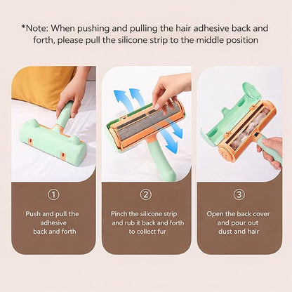 Pet Hair Remover Roller for Furniture, Couch & Car – Reusable Lint Roller for Dog & Cat Hair, No Sticky Tape Needed