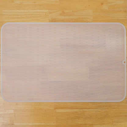 MicoYang Silicone Dish Drying Mat for Multiple Usage,Easy clean,Eco-friendly,Heat-resistant Silicone Mat for Kitchen Counter or Sink,Refrigerator or Drawer Liner Translucent 3XL 28 inches x 18 inches