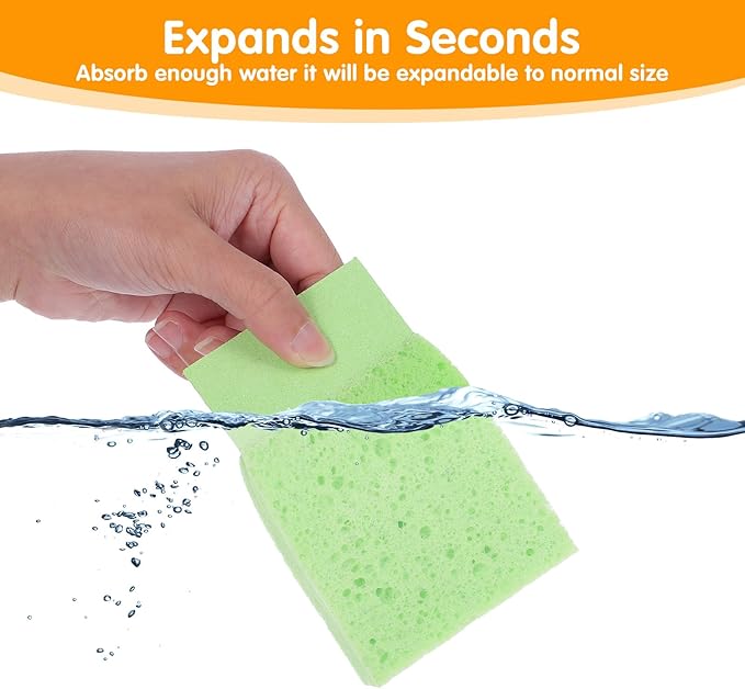 12 PCS Compressed Kitchen Sponges, Colorful Kitchen Sponges Cleaning Scrub Colored Sponge for Dish Washing, Bathroom, Cars, Cut-Outs DIY