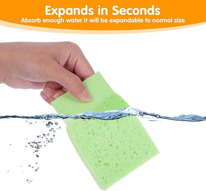 12 PCS Compressed Kitchen Sponges, Colorful Kitchen Sponges Cleaning Scrub Colored Sponge for Dish Washing, Bathroom, Cars, Cut-Outs DIY