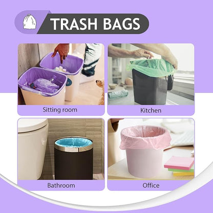 Small Trash Bags 2 Gallon 120 Count Strong Trash Bags Colorful Small Garbage Bags, Trash Can Liners for Bathroom Home Office Kitchen Bedroom, fit 5-10 Liter, 1,1.2,1.6,2,2.6,3 Gal,Multicolor
