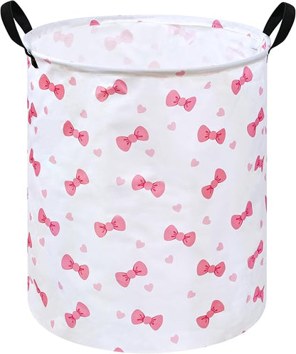 19.7" Round Kids Laundry Basket Gift Basket Storage Laundry Hamper Laundry Basket Baby Toys Nursery Bin with Handles,Storage Basket for Kids Room Bedroom Decor