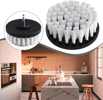 4 Inch Power Drill Brush for Carpet Leather Furniture Upholstery Cleaning Kitchen Bathroom Shower Car Tires Glass Cordless Drill Attachment