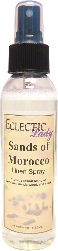 Eclectic Lady Sands of Morocco Linen Spray, 2 ounces Sheet and Linen Spray - No Artificial Colors, Parabens, or Preservatives - Long-Lasting Scent for Bed, Fabric & Pillow