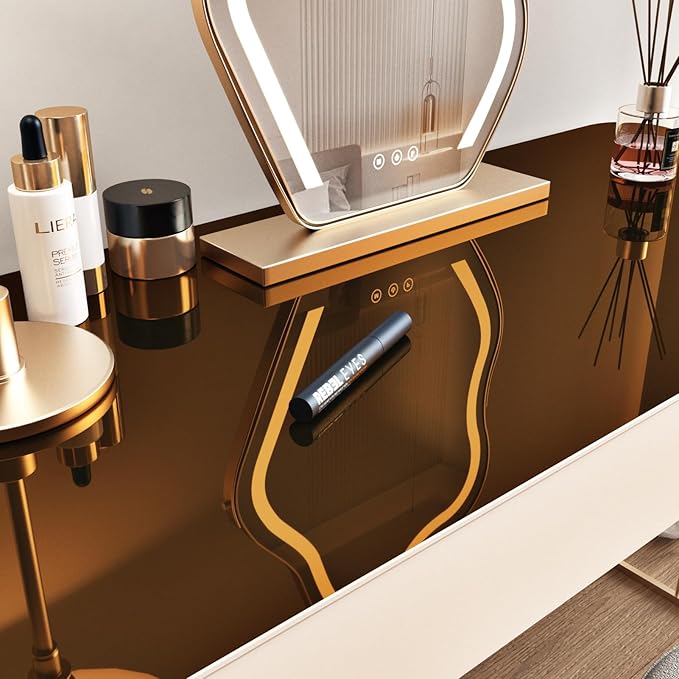 Wallercity Tawny Mirror Stickers for Wall Decor Peel and Stick Mirrors Contact Paper for Crafts Self Adhesive Flexible Mirror Sheets Wallpaper for Countertops Dresser Mirrors Wall Decor 15.8''x236''