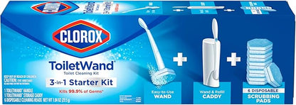 Clorox ToiletWand Toilet Cleaning Kit, ToiletWand, Caddy and 6 Refills, Pack of 6 (Pack May Vary)