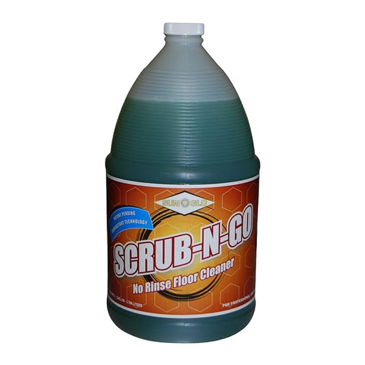 Sun-Glo SCRUB-N-GO - Bio-Enzymatic Multi-Surface Cleaner, No Rinse for Floor Cleaner, Grout Cleaner, and Tile Cleaner, Ideal for Kitchen Cleaner - 4x1 Gallon Case