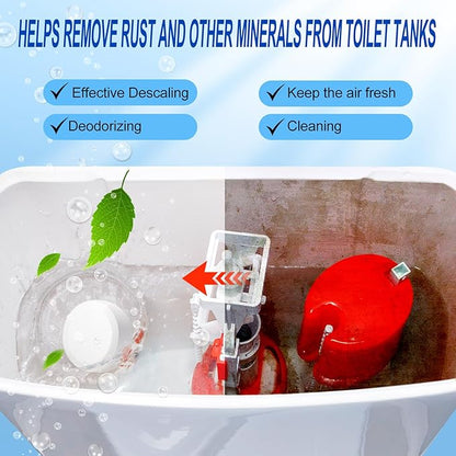 Automatic Toilet Bowl Cleaner Tablets - 50 Pack, Bleach Free, Descale & Deodorize, Septic-Safe, Continuous Cleaning with Fresh Scent, Drop-In Tank Cleaner for All Toilets get a fresher bathroom