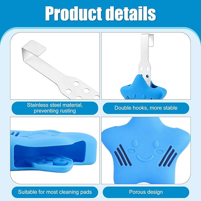 Toilet Tank Tablet Holder, Blue Star Shaped Hanging Toilets Bowl Tablet Holder for Preventing Dissolved Residue From Polluting Water Tank(2Ps)