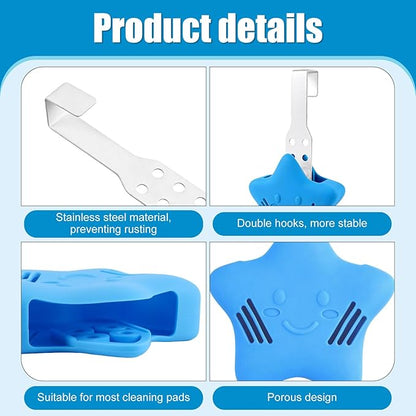 Toilet Tank Tablet Holder, Blue Star Shaped Hanging Toilets Bowl Tablet Holder for Preventing Dissolved Residue From Polluting Water Tank(2Ps)