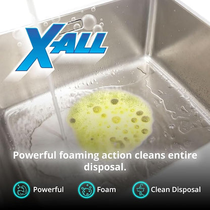 X-ALL Garbage Disposal Cleaner Deodorizer Tablets – 24 Pack, New Powerful Foaming Formula - Deep Cleaning and Odor-Eliminator with Lemon Scent - Natural Kitchen Cleaning Care