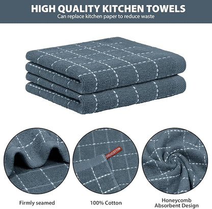 Nialnant 6 Pack Dish Cloths for Washing Dishes, 100% Cotton Reusable Cleaning Rag,Ultra Soft Absorbent, Quick Drying Dish Towels for Kitchen,12x12 Inches Grey