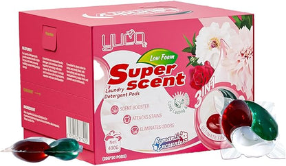 YUCO Pods Laundry Detergent Hypoallergenic, 3 In 1 Microcapsules Scent Lock New Technology, Helps to Keep Garment Fresh,Clean,Soft, 7 Days Long Lasting Fragrant (1 Box of 20 Pod,Net 20g/Pod,Net 400g)