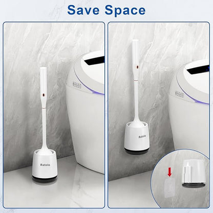 Electric Toilet Brush,Silicone Toilet Brush,Toilet Bowl Brush and Holder Set with Ventilated Holder,Toilet Brush, Floor Standing, Wall Mounted Without Drilling，Rechargeable