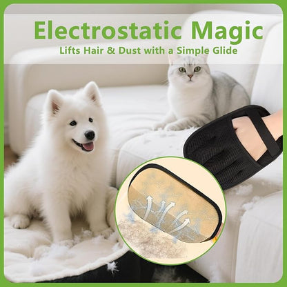 Pet Hair Removal Glove for Cats and Dogs - Electrostatic Pet Hair Remover Glove, Reusable Brush Pet Hair Remover for Couch, Carpet, Car Seat & Laundry（1PCS）