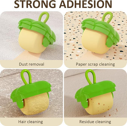 2Pcs Reusable Lint Roller Set, Portable Mini Travel Lint Roller, Washable Sticky Roller, Mini Pet Hair Removal Tool,Easy Removing Hair on Clothes Sofa Bed Carseat (Red and Green)