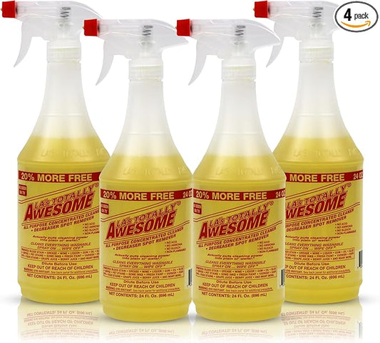 La's Totally Awesome All Purpose Cleaner Spray – 24oz (Pack of 4) Heavy Duty Multi-Surface Degreaser & Stain Remover – Ready-to-Use Cleaning Spray for Kitchen, Bathroom, Floors, Auto & More