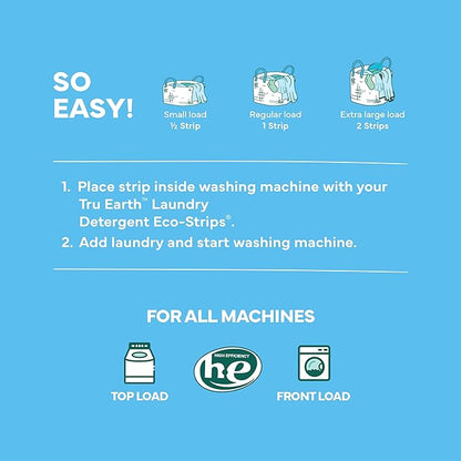 Tru Earth Fabric Softener Sheets for Washing Machine | Alternative to Fabric Softener Liquid and Pods | 80 Sheets | Fresh Linen