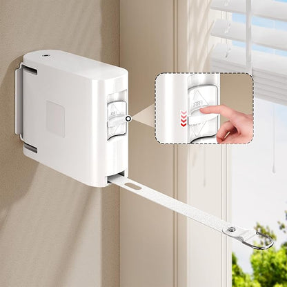 13.9 ft TPU Retractable Clothesline for Indoor & Outdoor – Heavy‑Duty Windproof Wall‑Mounted Drying Line with Separate Hanging Holes for Faster Drying, Ideal for Home, Balcony & Garden