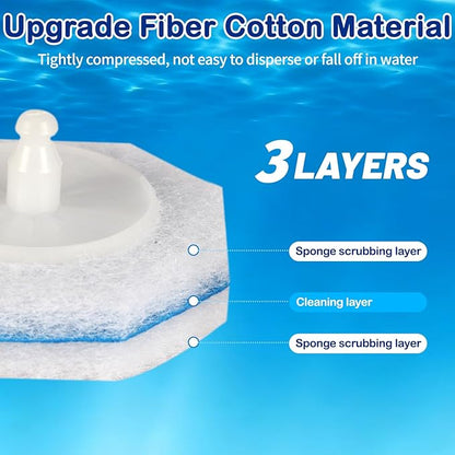 60 Count Toilet Wand Refills for Clorox Toilet Wand - Upgrade Fiber Toilet Brush, 5X Cleaning Power Toilet Scrubber Refill, Disposable Toilet Brush Heads for Bathroom Cleaning, No Falling Apart