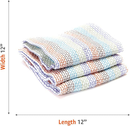 Full Circle Tidy 100% Organic Cotton Dish Cloths - Absorbent, Reusable, Kitchen Towels, Eco-Friendly, Machine Washable - Red
