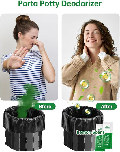 Poo Gel for Portable Toilet, 50 Eco Camping Toilets Pee Powder Deodorizer Urine Pee Absorbent Liquid Solidifier for Adult Porta Potty Bucket Toilet Outdoor Camping Hiking Emergency