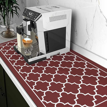 WISELIFE Dish Drying Mat Super Absorbent Drying Mat Large Dish Drying Mats for Kitchen Counter Easy Clean Dish Mat Kitchen Drying Mat18"x 32" Stylish Red