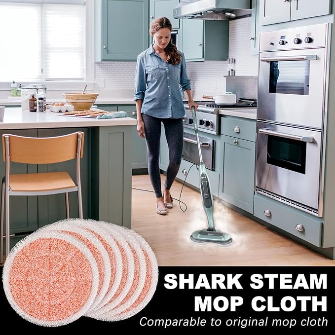 Steam Mop Replacement Pads for Shark S8201 S8001 S7000 S7000AMZ S7001 S7001TGT S7000 S7201 S7000C Series Steam & Scrub All-in-One Hard Floor Reusable Mop Head Refill - #: XKITP7000 (12 Pack)