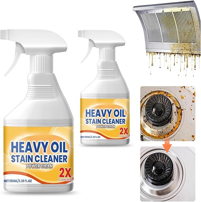 Kitchen Heavy Oil Cleaner, Kitchen Heavy Duty Cleaner Spray, Stain Cleaning Agent for Stove Surfaces, Portable Degreasing Spray with Appliances (2)